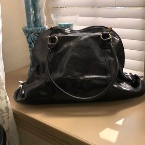 Hobo large black leather purse